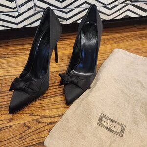 Gucci Satin Bow Pumps